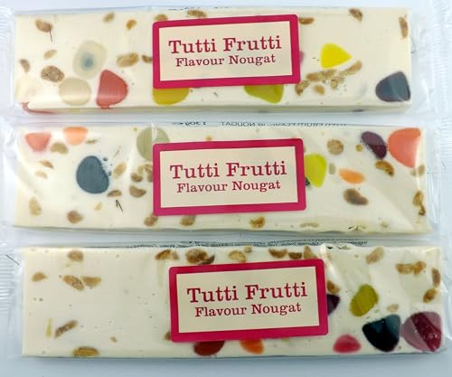 Image of 3 Bars of nougat,fudge,peanut brittle or coconut ice bar (TUTTI FRUTTI NOUGAT)