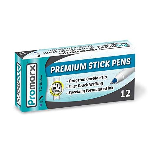 Promarx TC Ball Medium Ballpoint Stick Pens, 1.0 mm, Blue Ink, 12-Count
