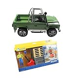 bruder bworld Figurenset Logistik Land Rover Defender grün Stapler Gabelstapler
