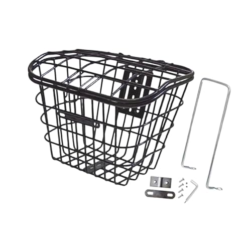 Panier Vélo Avant Noir Amovible Métal Rangement Articles Divers Animaux