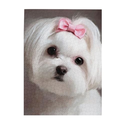 500 Piece Puzzles for Adults Personalized Wooden Puzzles Lovely Maltese Dog Jigsaw Puzzles Gift Custom Puzzle from Photos Challenging Puzzles for Family Wedding Christmas Birthday Gifts 20.4 x 15 in - Image 9