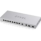 Zyxel Multi-Gig 12-Port Web Managed Switch with 2-Port 2.5G/2-Port 10G SFP+ Desktop/Wallmount, 5-Years Warranty [XGS1210-12]