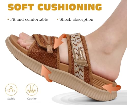 Image of KuaiLu Womens Orthotic Adjustable Strap Slides Arch Support Slip On Sandals