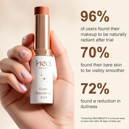 Image of HECI BEAUTY Tinted Foundation Stick, Balm to Cream Foundation with Light to Medium Coverage, Infused with Hydrating Ingredients,Deep, 0.25 oz