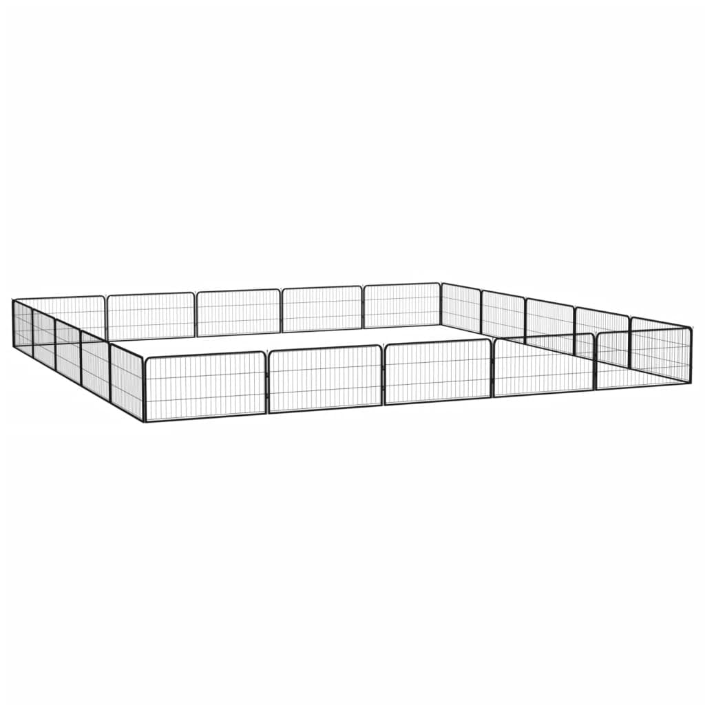 20-TLG. Perrera para perros de acero negro, 100 x 50 cm, plegable, exterior e interior, cercado con protección y seguridad para cachorros y perros grandes, versátil, resistente y duradero