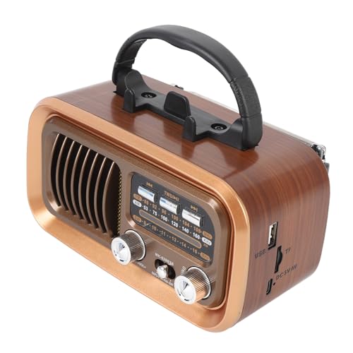 Sunydog RADIO RETRO GŁOŚNIK ZASILANIE Z BATERII SŁONECZNYCH MOŻLIWOŚĆ ŁADOWANIA PRZENOŚNE RADIO KRÓTKOFALOWE AM FM DO KEMPINGU NA ZEWNĄTRZ (Złoto)