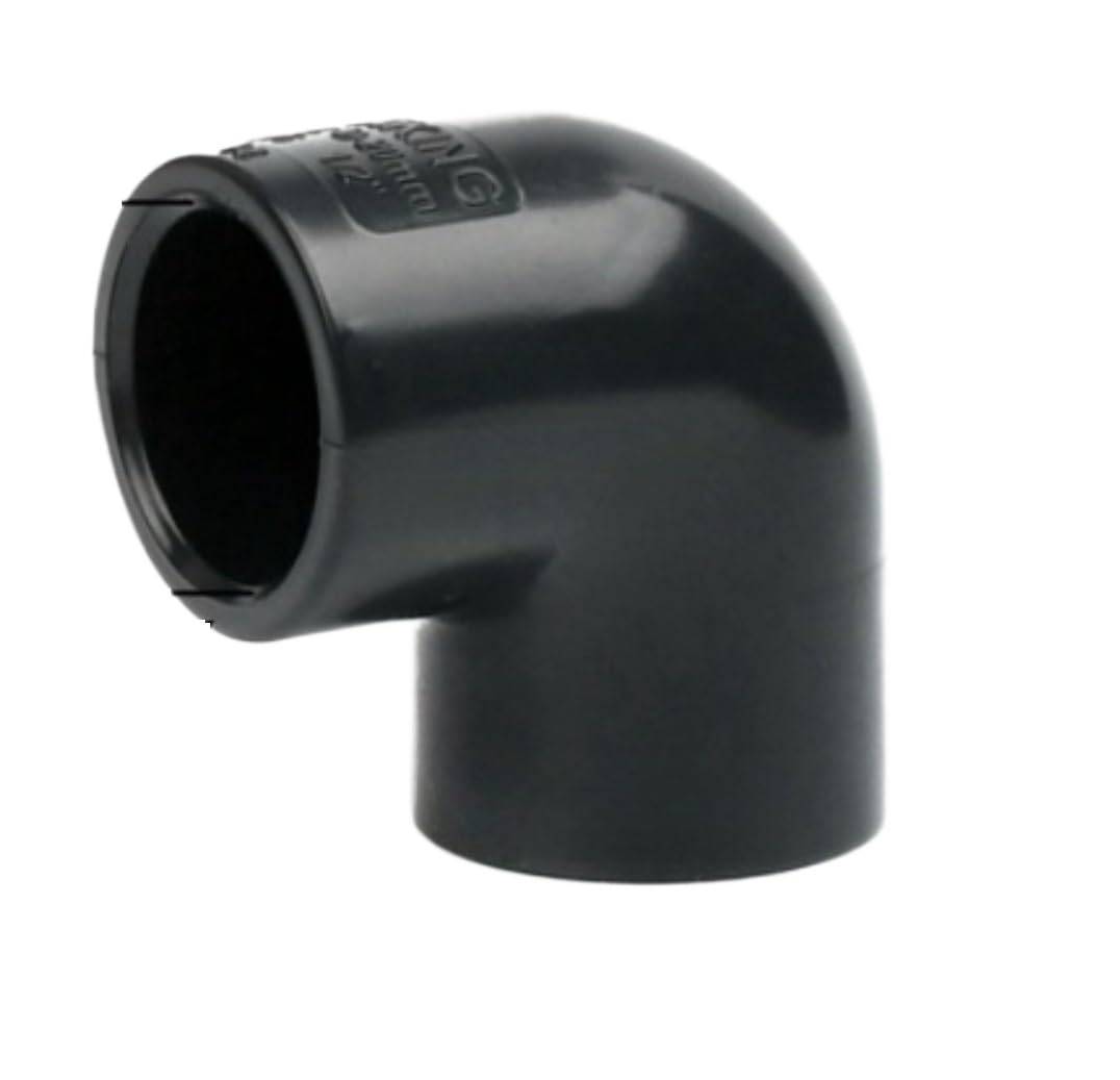 1PC 20~63mm Dark Grey UPVC Pipe Connector Straight Elbow Tee,Garden Irrigation DIY Accessories Aquarium Water Tank Supply Joints(90 Degree Elbow,50mm (1 PC))