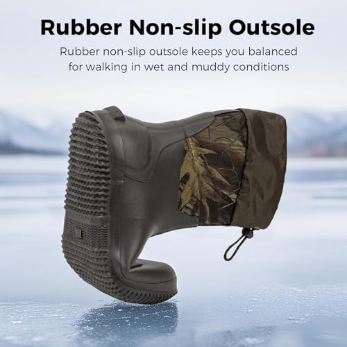 Image of Ubon Men's Medium-High Waterproof Chloroprene Rubber Rain Boots for Farm and Garden Work