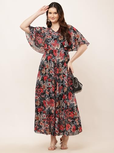 Image of HELLO DESIGN Women V-Neck Solid Maxi Dresses