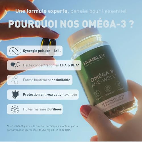 HUMBLE+ Pack Active Aging 3 Mois - 3 Magnésium + 3 Oméga-3 EPA & DHA | Bisglycinate D3, B6, B12 & Huiles de Poisson - Programme Complet, Trimestriel - pour le Quotidien - Marque Française