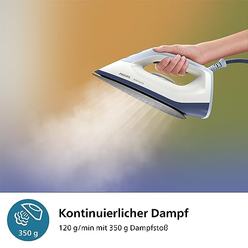 Philips Dampfbügelstation 3000 Series, 2400 W, 120 g/min Dauerdampf, 350 g Dampfstoß, schnell und leistungsstark, vertikaler Dampf, Keramiksohle, Deep Azur (PSG3000/20) – Bild 4
