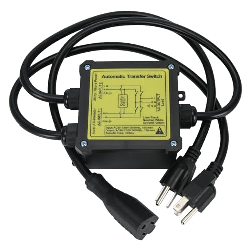 AC120V 15Amp Automatic Transfer Switch Generator ATS Auto Transfer Switch (NEMA 5-15P/R)