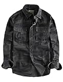 PAODIKUAI Men Camouflage Denim Shirt Camo Washed Military Long Sleeve Shirts Casual Button Down Shirts