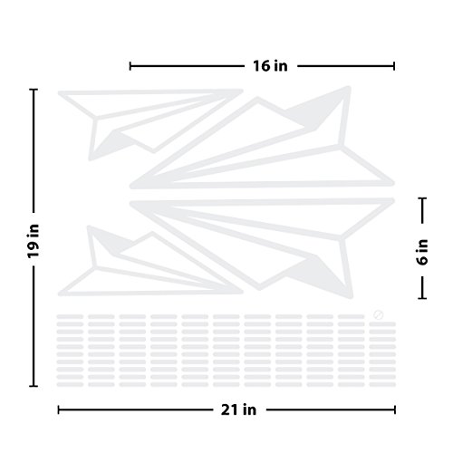 Vinilos decorativos modernos con avión de papel, set x4 miniatura 3