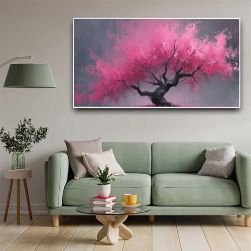 Peinture diamant arbre et rose 5D pour sublimer la décoration murale de votre salon moderne