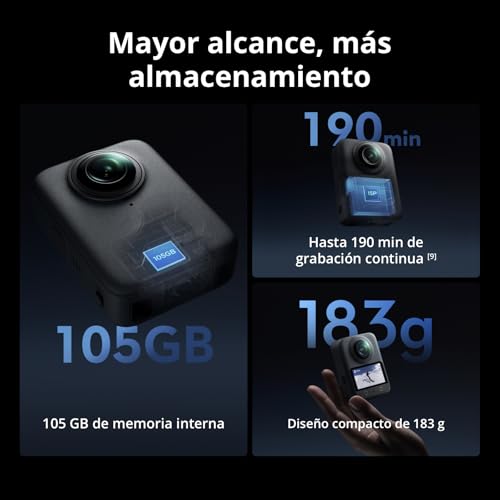 Miniatura 6 de Pack Estándar dji Osmo 360, Cámara Deportiva 360 | Imagen 360° de 1 pulgada, video 360° en 8K nativo, cámara de acción, video 4K/120 fps y 170° Boost, foto 360° de 120 MP