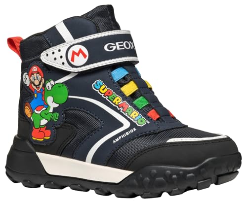 Geox J TREKKYUP Boy B ABX Snow Boot, Navy/Black, 31 EU