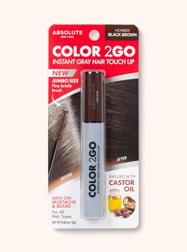 Absolute New York Color 2 Go Hair Mascara (HCHM03 Black Brown, .42 oz)