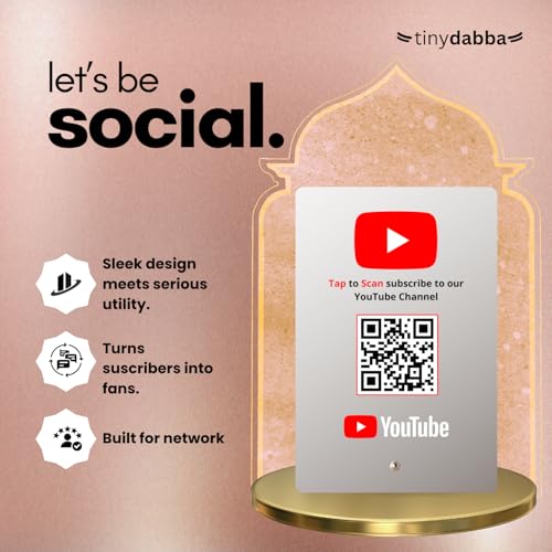 Image of YouTube Standee with NFC & QR Code | Acrylic Standee for Channel or Video Access | Configure via Dashboard | Contactless Counter Display