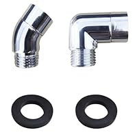 GisWell 2 Stücke Winkelstück für Duschkopf, Duschschlauch Adapter, Handbrause Adapter, Universal Duschschlauch Adapter mit Unterlegscheiben für Handbrausen, Kopfbrausen, Duschwannen