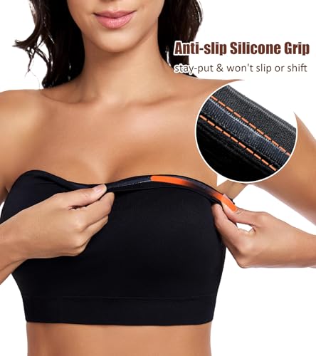 Lemorosy Strapless Bra Seamless Wireless Bandeau Multiway Supportive Bras for Women Plus Size Lightly Padded Tube Top2