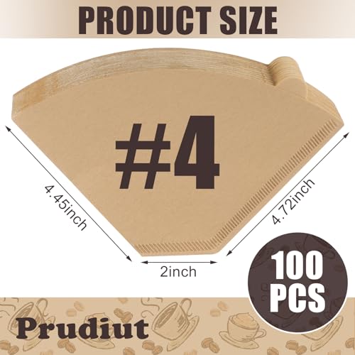Image of 100 Count #4 Cone Coffee Filters 8-12 Cups, Disposable Natural Coffee Filters 4 Cone Paper Unbleached 4 Filters Paper Compatible with Ninja, Drip and Pour Over Coffee Maker