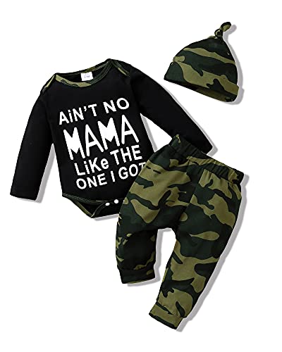 Image of NZRVAWS Newborn Baby Boy Clothes Outfits Letter Prined Romper Pants Set Baby Boy Clothing 0 3 6 9 12 18 Months