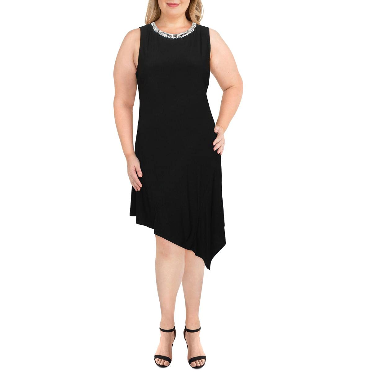 MSKWomens Embellished Asymmetric Midi Dress