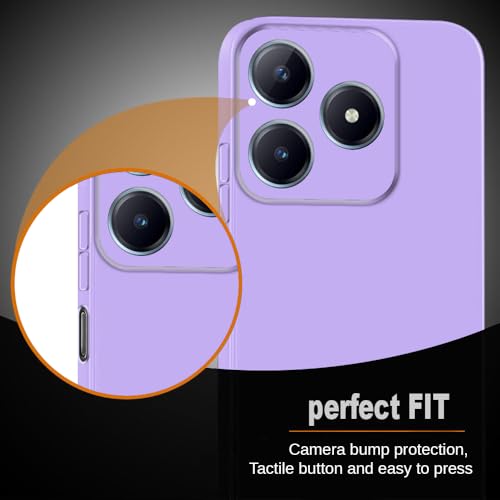 Image of Back Cover for Realme C63 4G / Narzo N63 4G | Full Camera Protection | Premium Liquid Silicon Case | Flexible Bumper Case for Realme C63 4G / Narzo N63 4G (Purple)