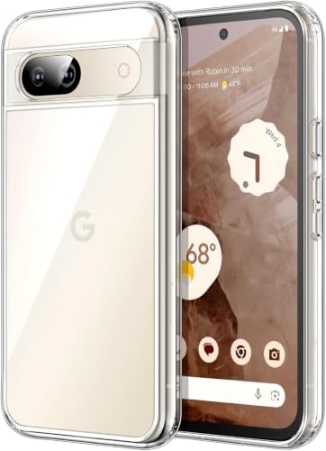 Image of NISHTECH for Google Pixel 8A 5G Premium Transparent Hybrid Soft Slim Dust Proof Back Case Cover with Camera Protection
