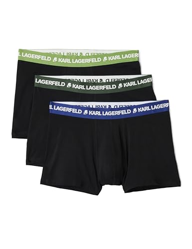 KARL LAGERFELD Hombre Logo Trunk Colorband (3 Pack) Bosque/Enrejado/Medieval L