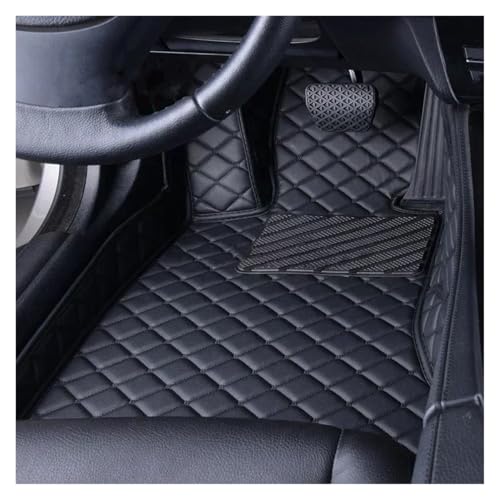Tapis de sol voiture luxe en cuir 3D Jaguar XF XJ noir 5 sièges