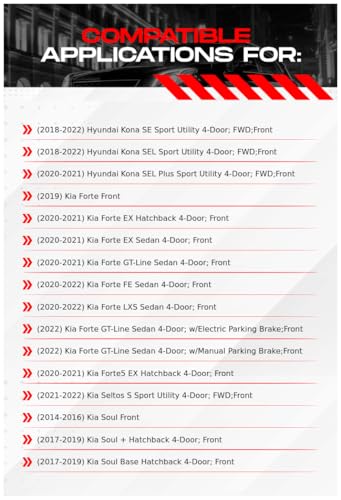 Image of R1 Concepts Front Brake Kit Fits 2018-2022 Hyundai Kona; 2019-2022 Kia Forte; 2020-2021 Kia Forte5; 2021-2022 Kia Seltos| Ceramic Brake Pads and Drilled Slotted Brake Rotors| 11.0 inch Front