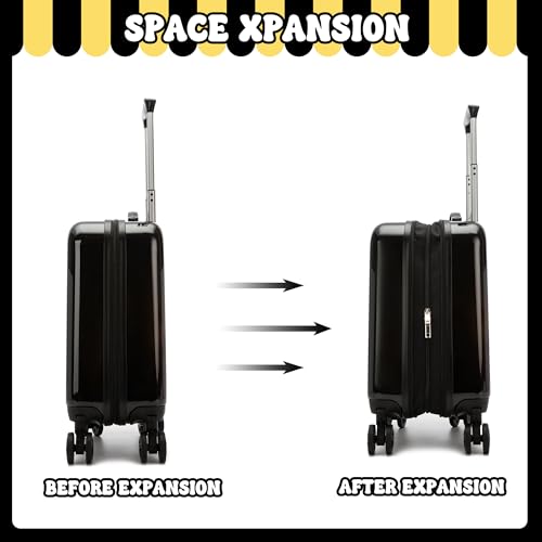 Kid’s Luggage Set 2 Piece Suitcase Set 16’’ Hardside Luggage with Spinner Wheels Girls Boys Carry on Toddler Luggage Travel Rolling Luggage Carry on Luggage Airline Approved Football4