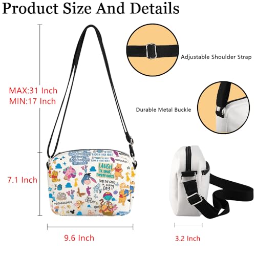 Image of POFULL Cartoon Bear Gift Cartoon Animals Lover Crossbody Bag (Cartoon Bear HCross)