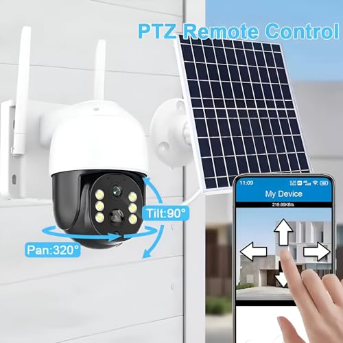 Image of GIGAWATTS Solar 4G CCTV Single Camera with 7W Panel 5MP & 10W Battery Water-Resistant Automatic On /Off Motion Sensor Solar Security Cam for Garden Parking Garage Basement Farms (Pack of 1, White)