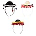 SOIMISS Mini Sombrero Hut Stirnband Mexikanerhüte Kopfband Cinco de Mayo Fiesta Strohhut Haarreif Haarband Kopfschmuck Mexikanische Party Kostüm Kopfbedeckung Foto Requisiten 3 Stück