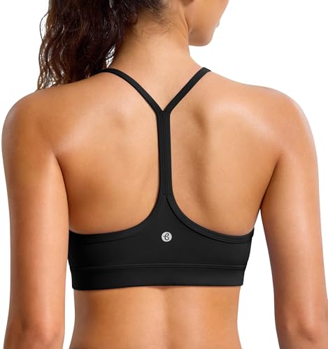 Image of BAYDI Clouduxi Y Back Sports Bra for Women - Padded Racerback Spaghetti Strap Low Impact Workout Yoga Bra, A-C Cups