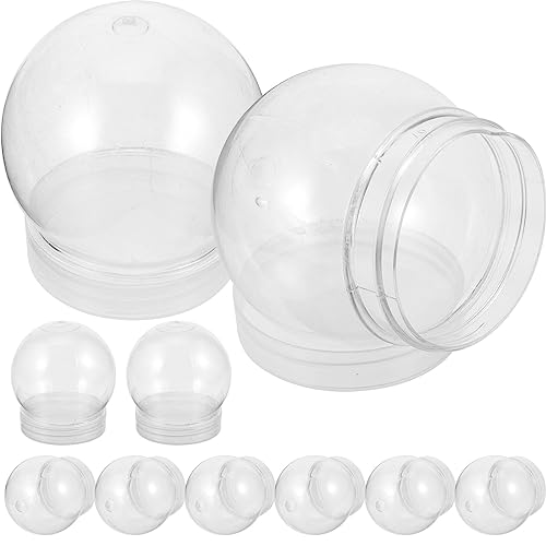 10PCS Plastic Snow Globe Kit - 4 Inch Clear DIY Water Globe with Screw Off Cap for Christmas Crafts & Home Decoration
