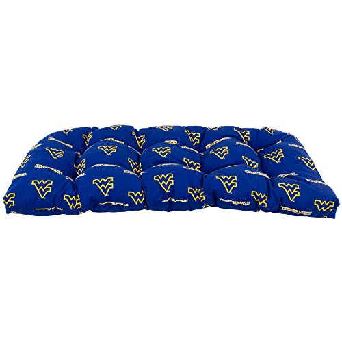 Image of College Covers Everything Comfy West Virginia Mountaineers Indoor Outdoor Settee Loveseat Bench Cushions