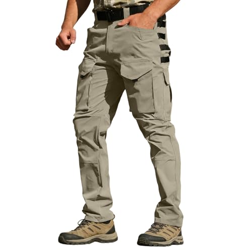 Lggwunsi Pantaloni da Lavoro Uomo Comodi Leggero Impermeabile con Tante Tasche...