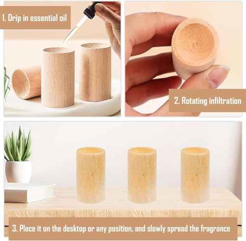 AKONE 10 Stück Mini Diffuser Holz für Ätherische Öle, Klein Aroma Diffusor Holz zum Gegen Mücken, Duftöldiffusoren Raumduft Diffuser Flüchtiges Duftverbreitendes HolzSpeziell für ätherische Öle