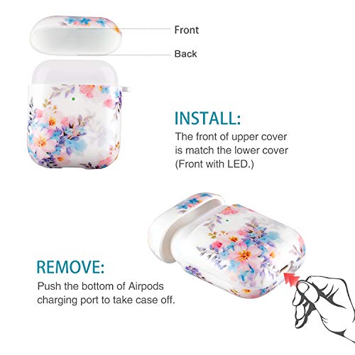 Airpod Case Floral, Protective Hard Case Cover With Keychain For Apple Airpod Case 2Nd 1St Generation, Case For Airpod Boys Girls, Front Led Visible, Support To Wireless Charging #TOP7