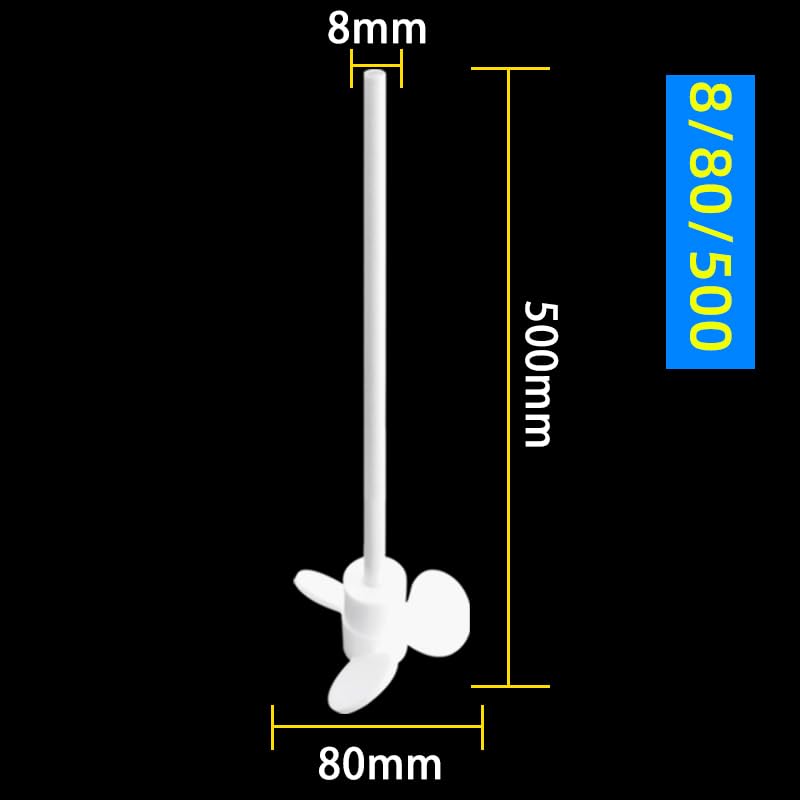 High Temperature Resistant PTFE Stirring Paddle - 300-500mm Propelled Three-Blade Stirring Rod for Laboratory Use(500x80x8mm)
