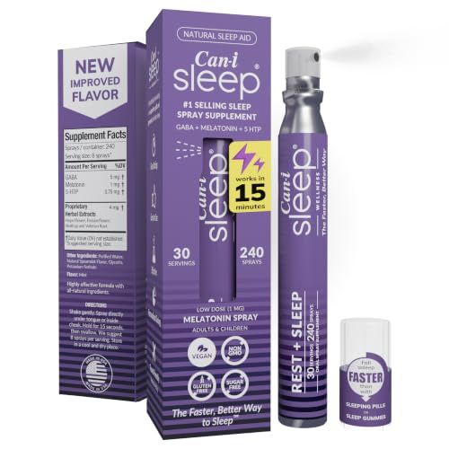 Fast-Acting Natural Sleep Aid Spray with Melatonin 1 mg GABA & 5HTP