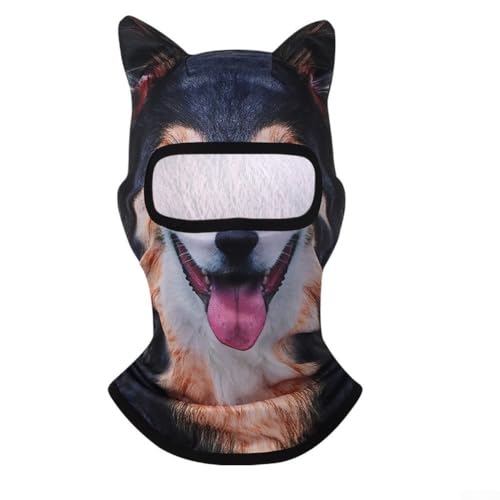 Yhenlovtt Máscara facial de protección solar con estampado animal para deportes al aire libre, además de actividades, transpirable, protección UV con divertidos patrones (DW229010)