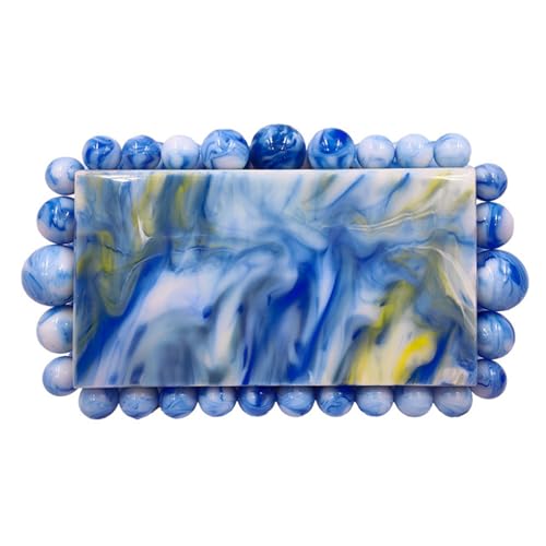 Sacs à main en acrylique bleu pour femme pochette paillettes chic mariage et soirée
