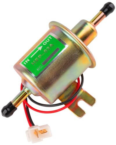 Clatoon Universal Electric Fuel Pump 12V, Inline Low Pressure Fuel Pump 3-6 PSI for Carburetor Lawn Mowers Small Engine Motorcycles ATVs and More