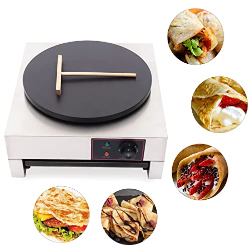 Grfcevue Commercial Electric Crepe Maker Pancake Machine, 1700W 16 Inch Griddle Machine 430 Stainless Steel Crepe Maker Machine Non-Stick Electric Crepe Pan Adjustable 50-300℃ Crepe Maker Machine For Kitchen thumb #6