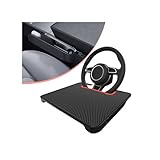 Maplewoodcar 車用ハンドルテーブル 折りたたみ式 耐荷重10kg 車 隙間収納ボックス 防水 カーボン調 ABS素材 1.5cm超薄型 取り外し可能 車内作業/食事トレイ 隙間収納対応 運転席 車中泊 タブレットスタンド [並行輸入品]